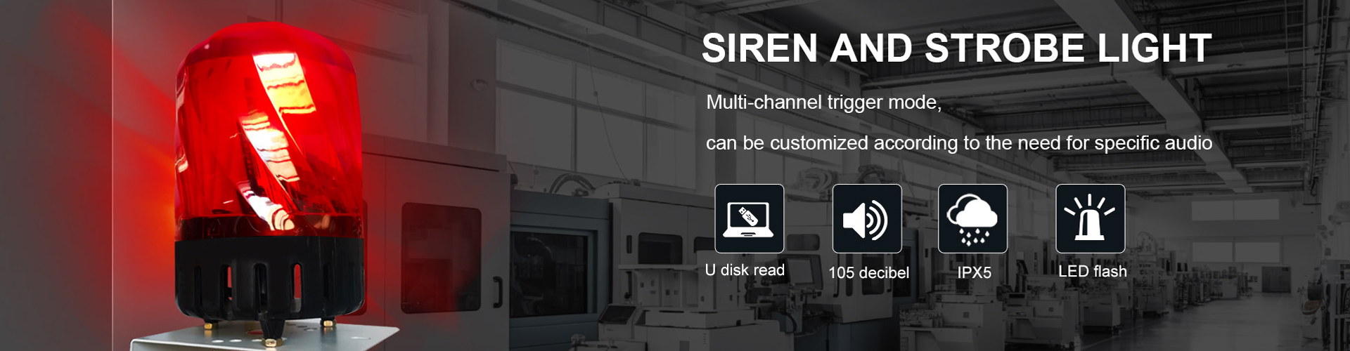 Multi-channel trigger mode Siren And Strobe Light 